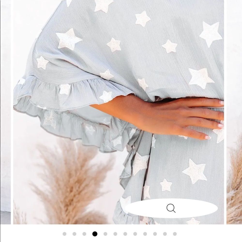Vici Beyond the Sea Embroidered Star Adorable Kimono Short Romper- Small- NWT - Picture 2 of 10